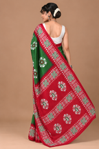 Women’s Mul Cotton Ready To Wear Saree with Floral Printed Pattern