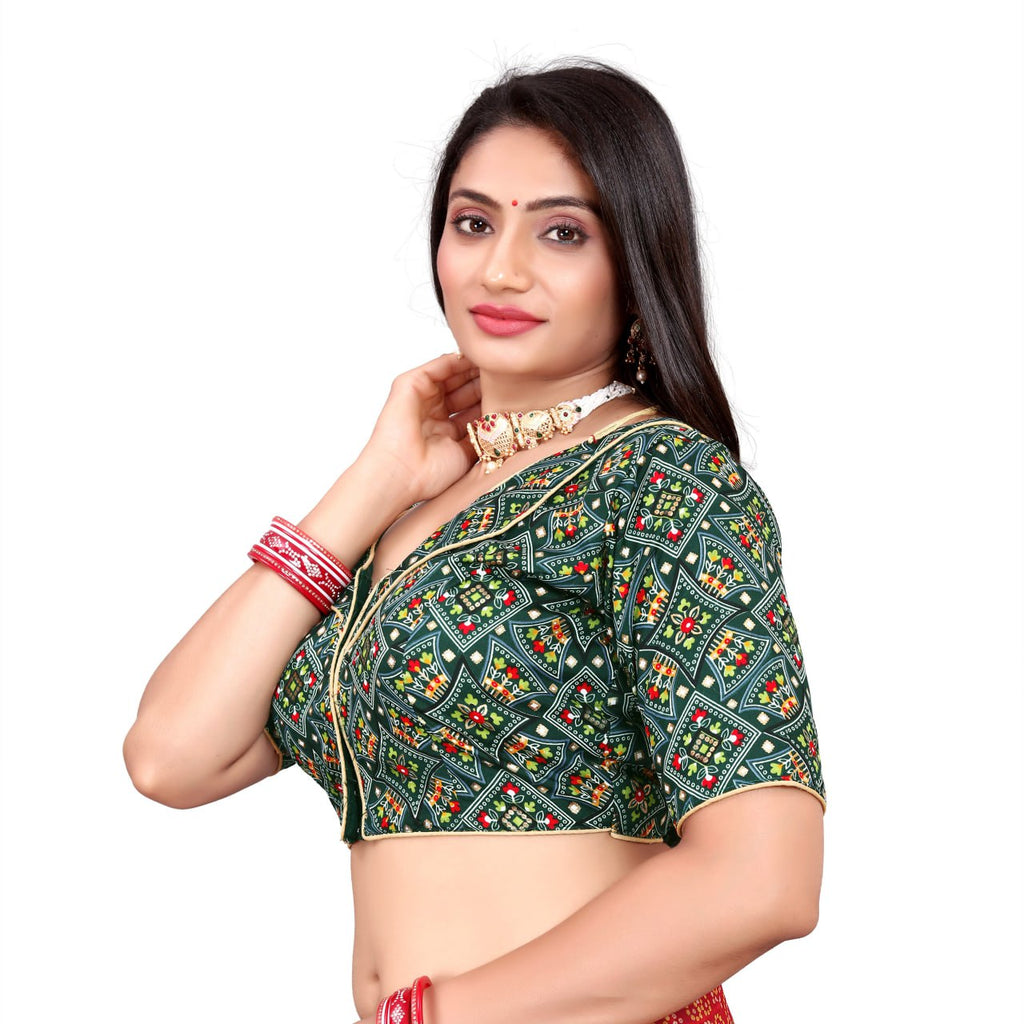 Cotton Soft Silk Bandhani Printed Blouse