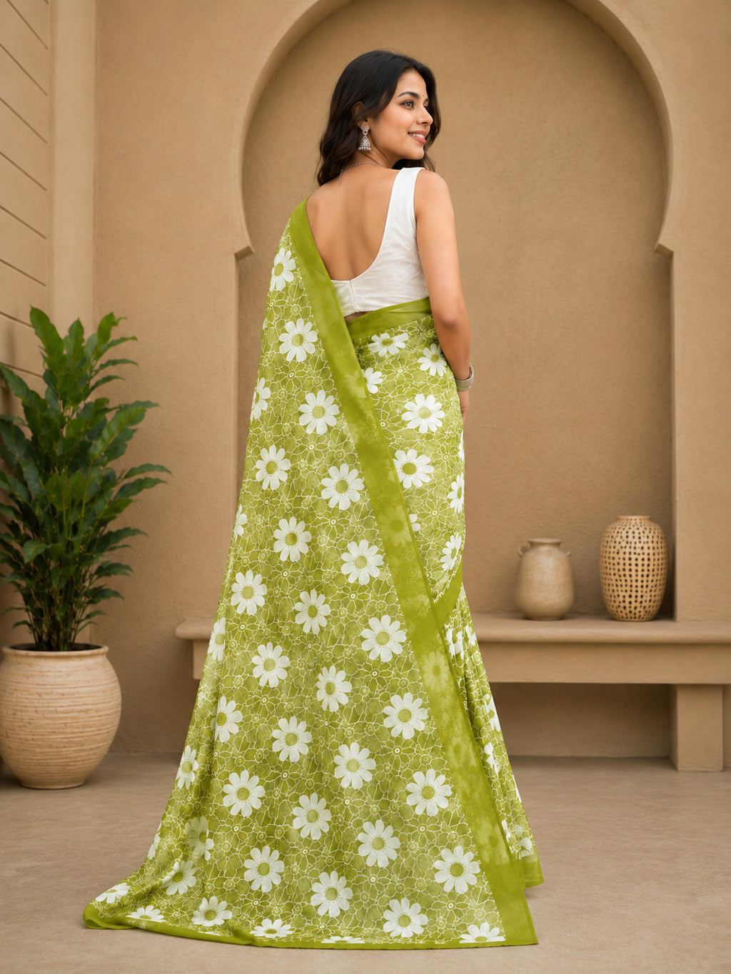 Ready to Wear Jaipuri Mul Cotton Printed Saree for Women
