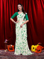 Women's Ready-to-wear Floral Printed Georgette Saree