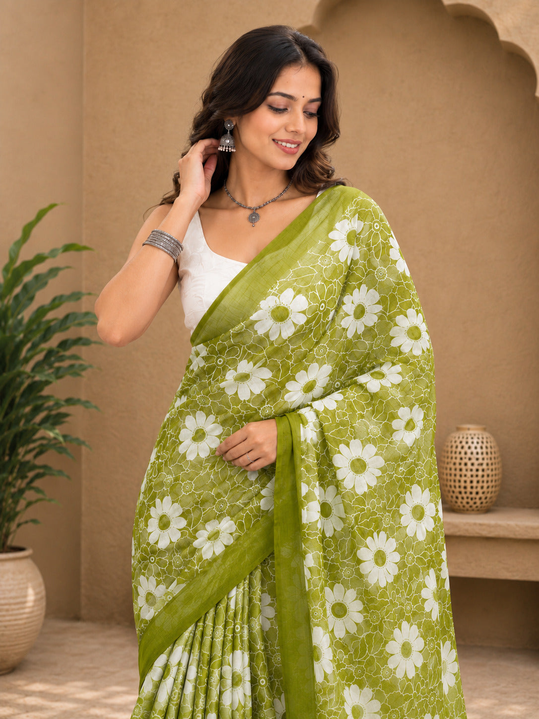 Ready to Wear Jaipuri Mul Cotton Printed Saree for Women