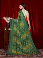 Heavy Chiffon Color Block Printed Ready-to-Wear Saree