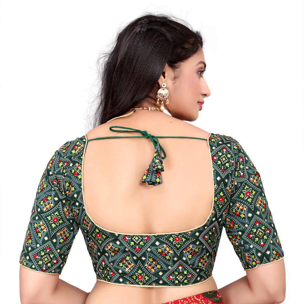 Cotton Soft Silk Bandhani Printed Blouse