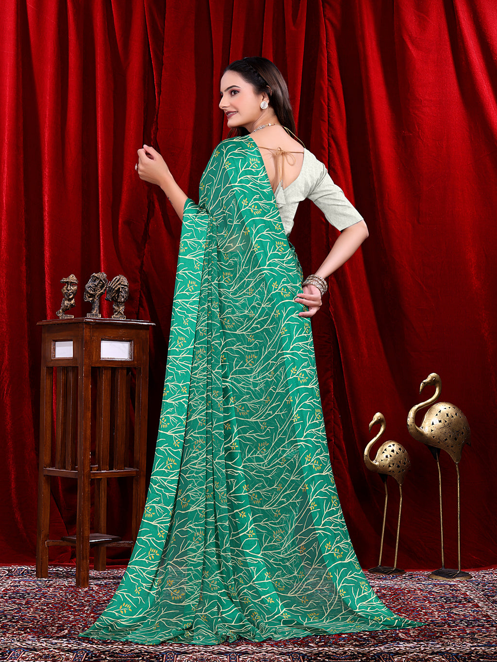 Ready to Wear Georgette Patta Printed Saree