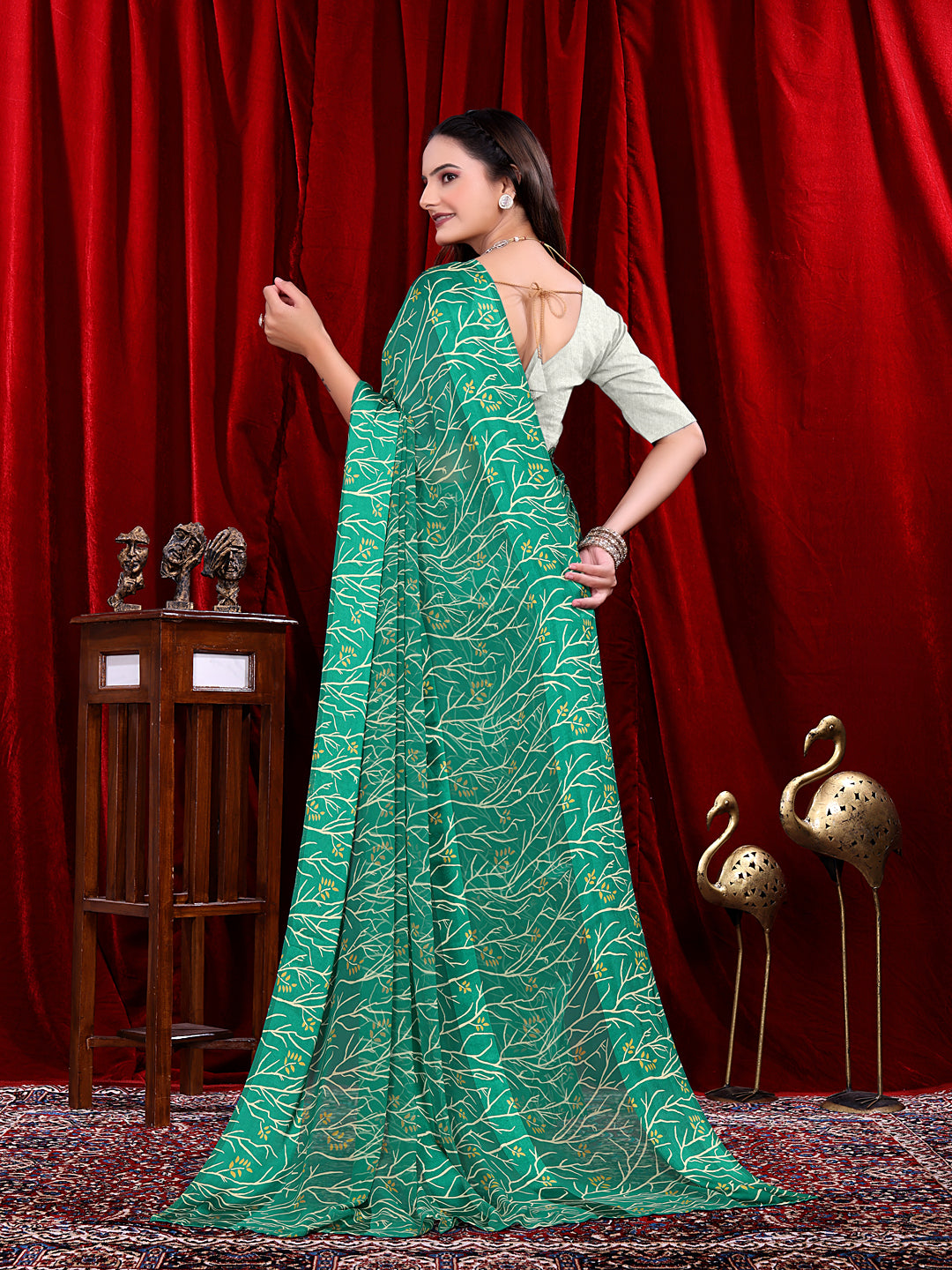 Ready to Wear Georgette Patta Printed Saree
