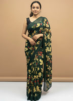 Vibrant Floral Print Georgette Ready to Wear Saree