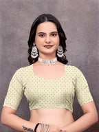 Crepe Silk Casual Wear Cream Color  Saree