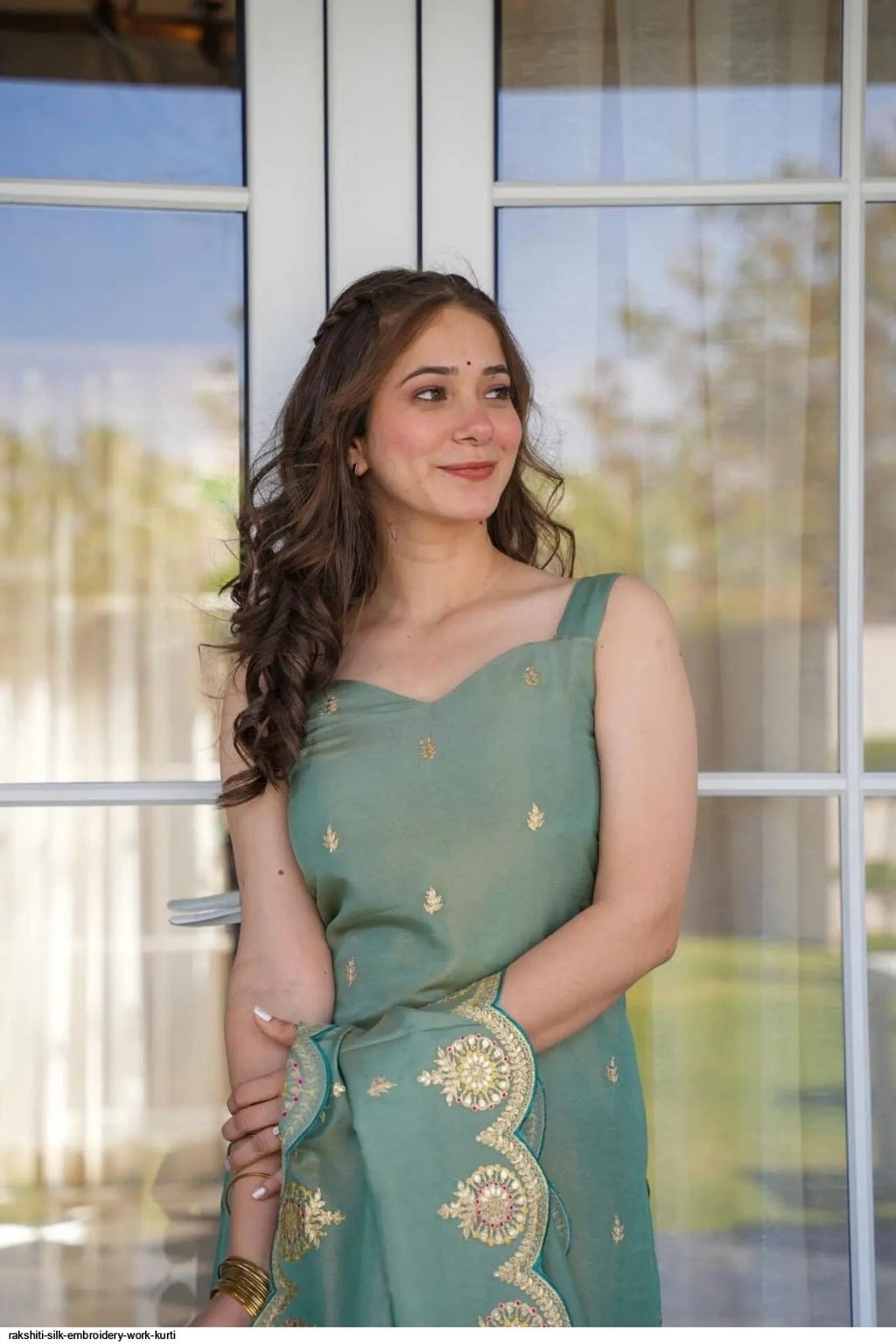 Roman Silk  Embroidered Kurta With Pant Dupatta Set