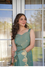 Roman Silk  Embroidered Kurta With Pant Dupatta Set