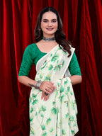 Women's Ready-to-wear Floral Printed Georgette Saree