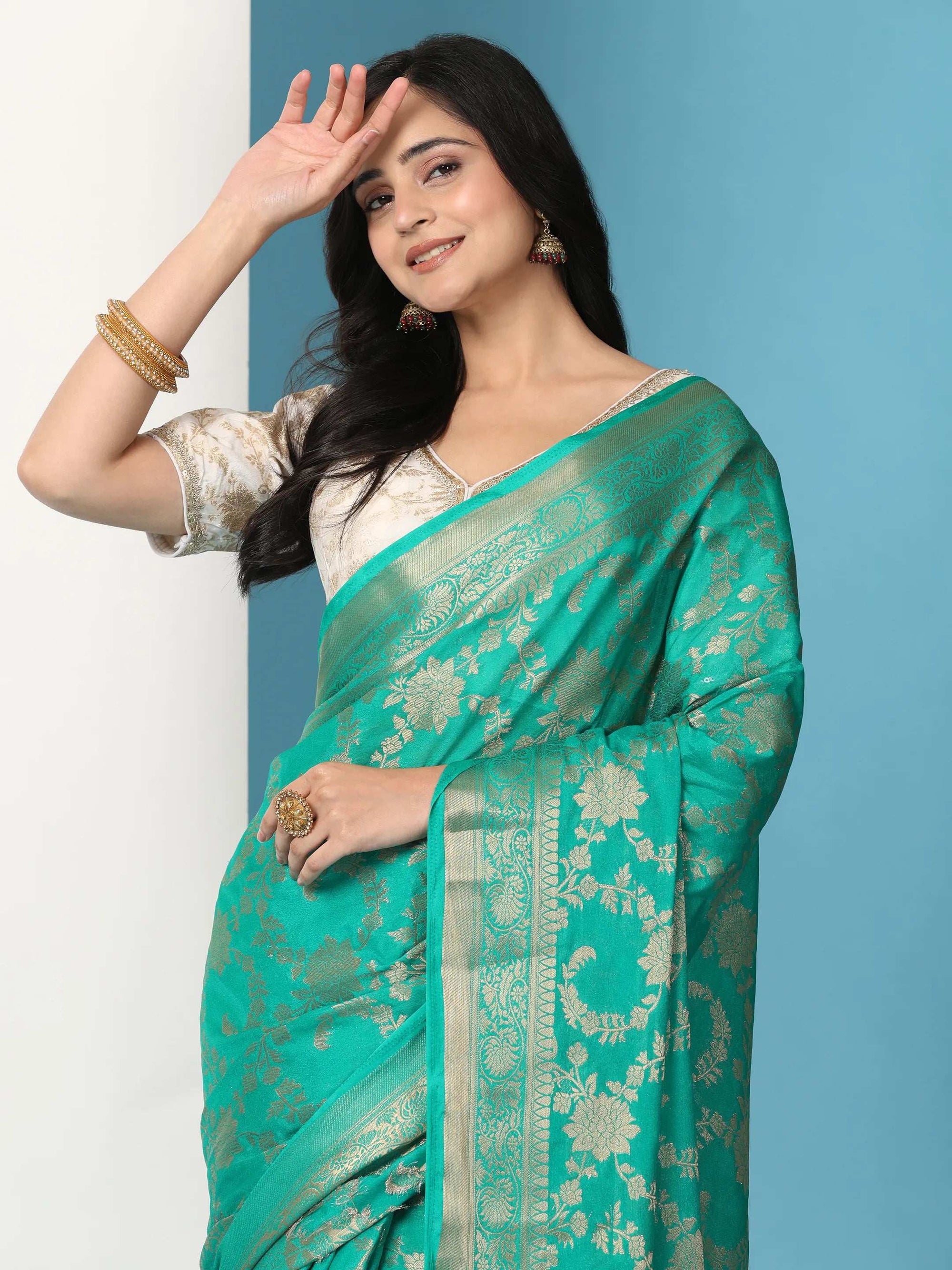 Ready to Wear Pure Banarasi Georgette Saree