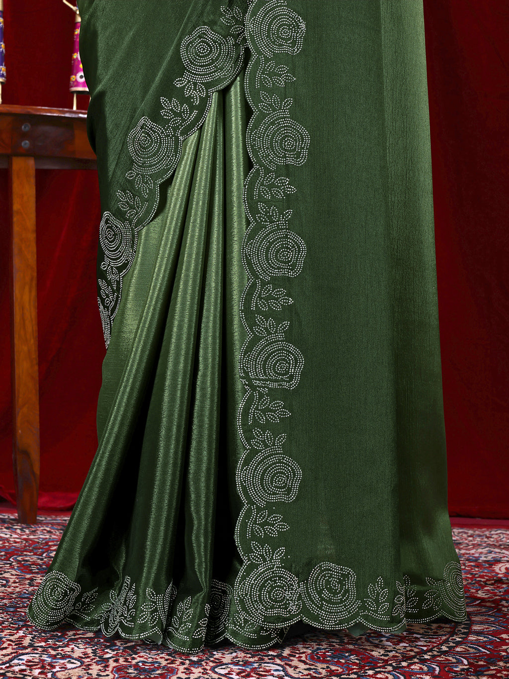 Chinon Shaded Saree with Siroski Diamond Work