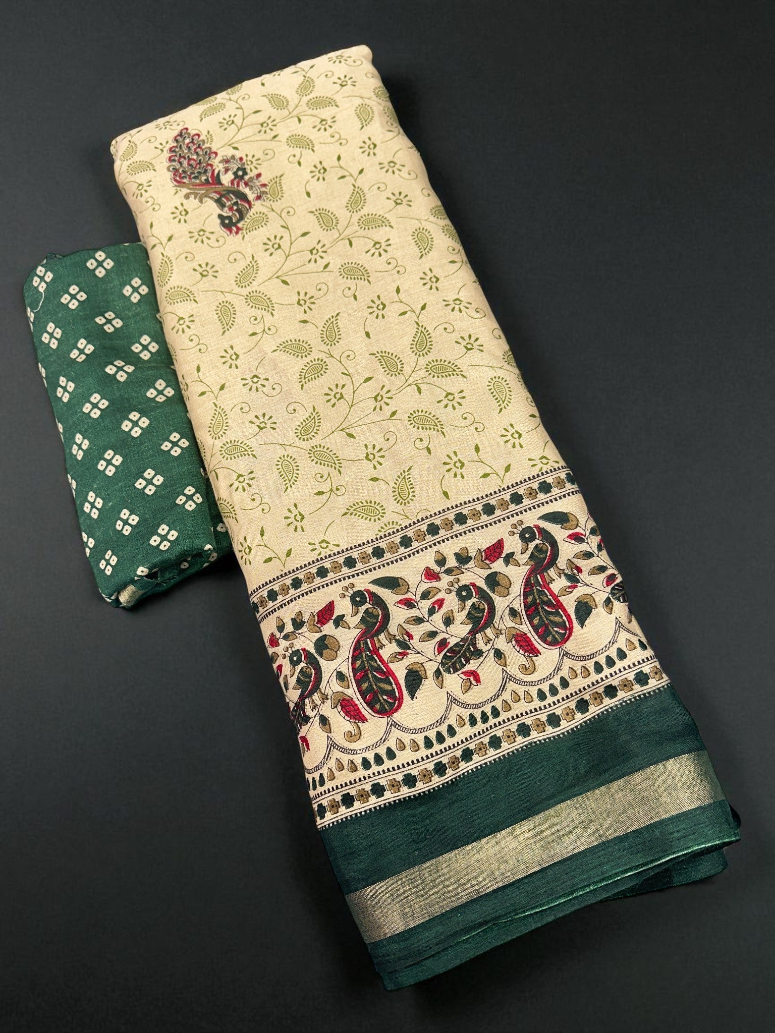 Pashmina Print  Pure Mulmul Cotton Saree