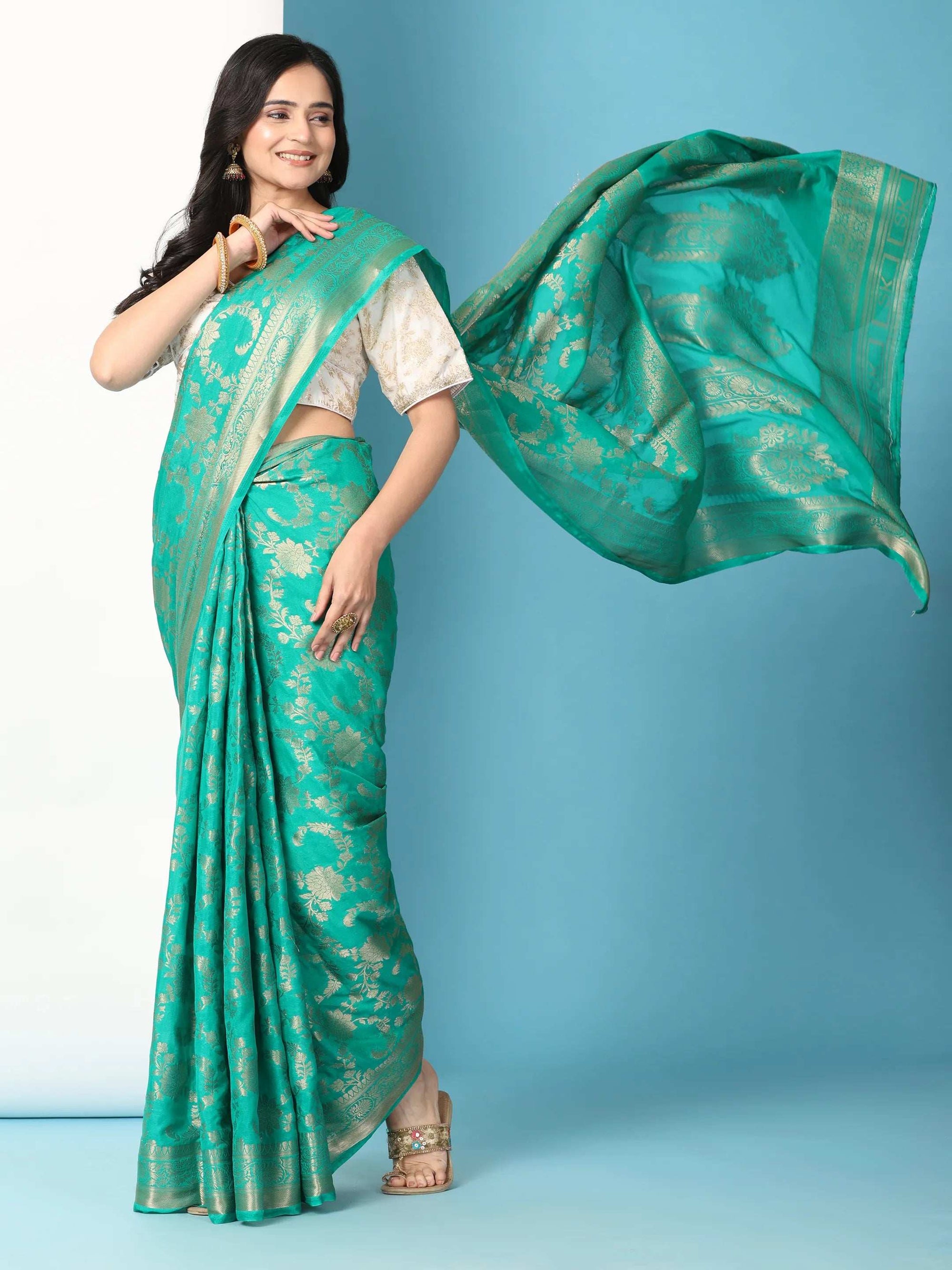 Ready to Wear Pure Banarasi Georgette Saree