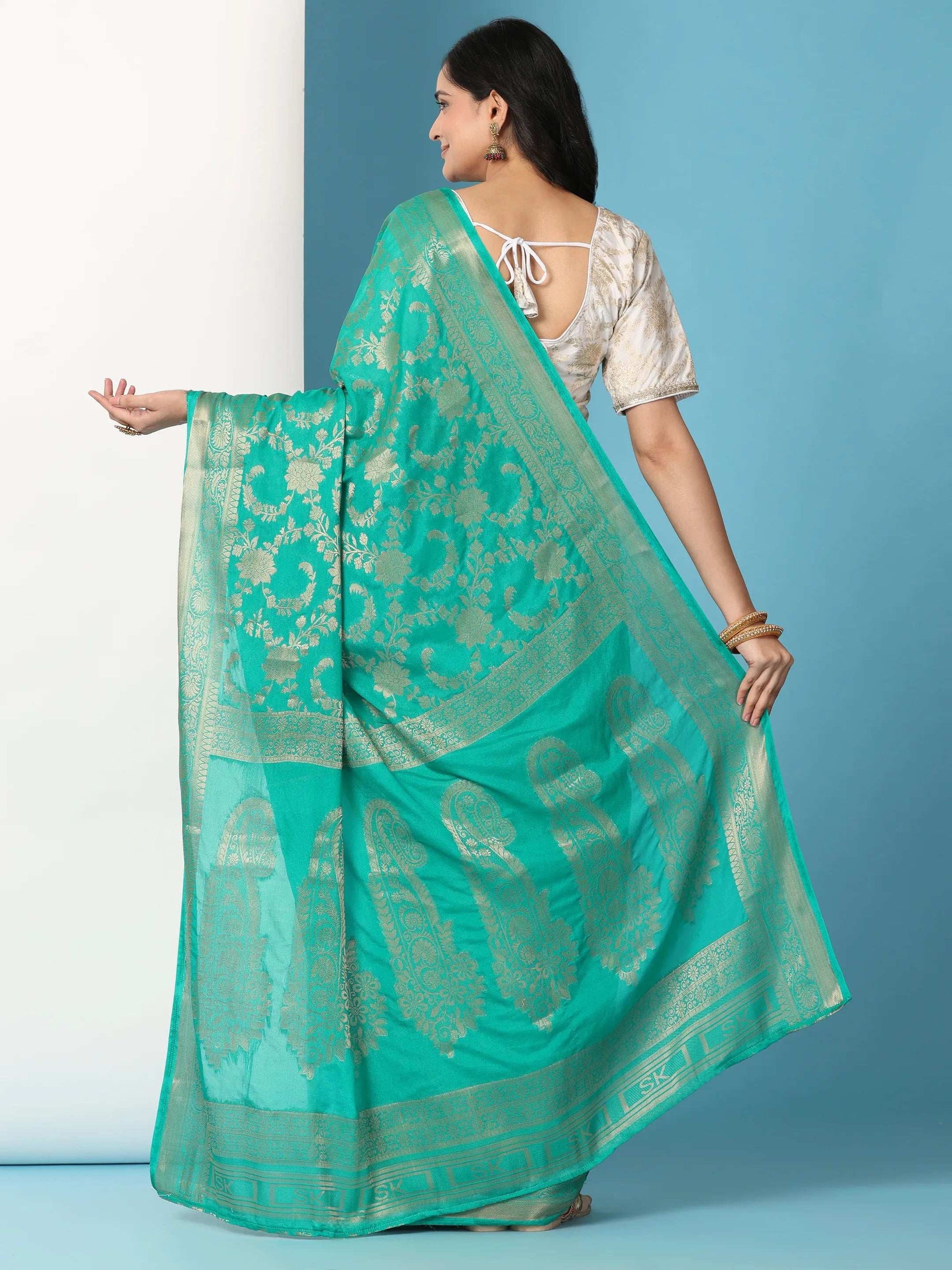 Ready to Wear Pure Banarasi Georgette Saree