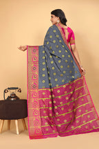 Pionex Woven Katan Kanjivaram Soft Lichi Silk Sarees