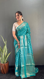 Ready to Wear Pure Banarasi Georgette Saree With Ready Made Blouse