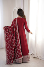 Premium Vichitra Silk Anarkali Gown with Dupatta