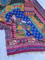 Trendy Silk Crepe Saree with Mirror Work, Moti Work & Tassel Pallu | Designer Printed Saree for Women