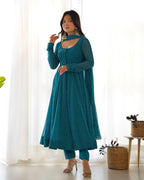 Women Leheriya Printed Georgette Anarkali Kurta Set