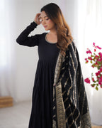 Roman Silk Chanderi Fully Flared Anarkali Suit Set
