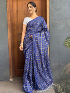 Floral Print Bandhani Silk Blend Saree