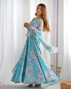 Fox Georgette Floral Anarkali Suit with Dupatta