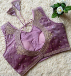 Jimmy Choo Fabric Sequin Embroidered V-Neck Blouse with Tussels