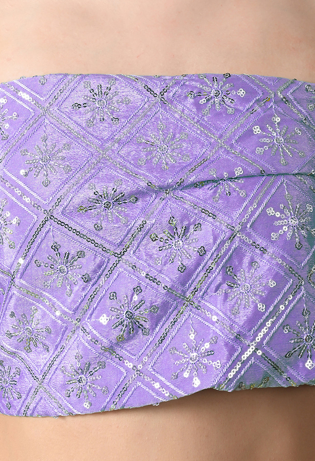 Chinon Solid Saree with Embroidered Lace Border