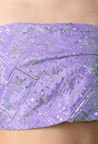 Chinon Solid Saree with Embroidered Lace Border