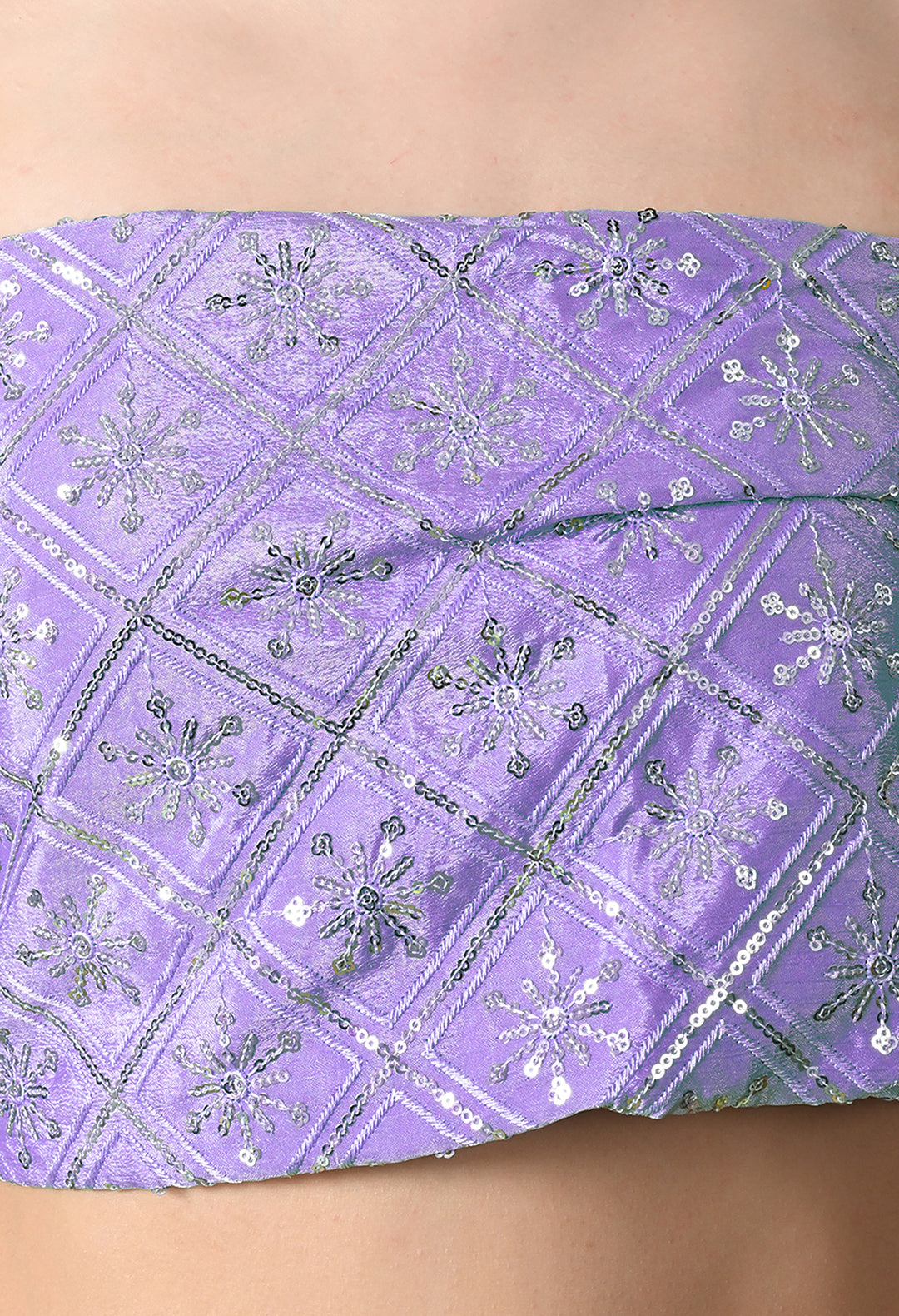 Chinon Solid Saree with Embroidered Lace Border