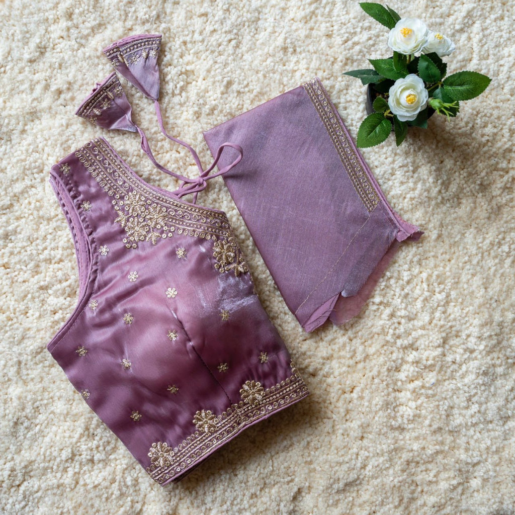 Jimmy Choo Fabric Sequin Embroidered V-Neck Blouse with Tussels