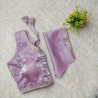 Readymade Jimmy Choo Fabric Embroidered Blouse with Front Hook & Back Tussels