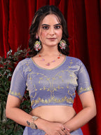 Jimmy Chu Embroidered Saree with Gotta Patti Work
