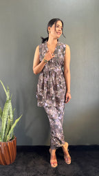 Printed V-Neck Co Ord Sets For Office Wear