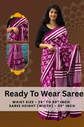Jaipuri Mul Cotton Ready to Wear Saree for Women | Batik Floral Printed Pre-Draped Pre-Pleated Cotton Saree | Adjustable