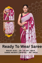 Ready to Wear Jaipuri Mul Cotton Saree for Women | Ikat Batik Printed Pre-Draped Saree