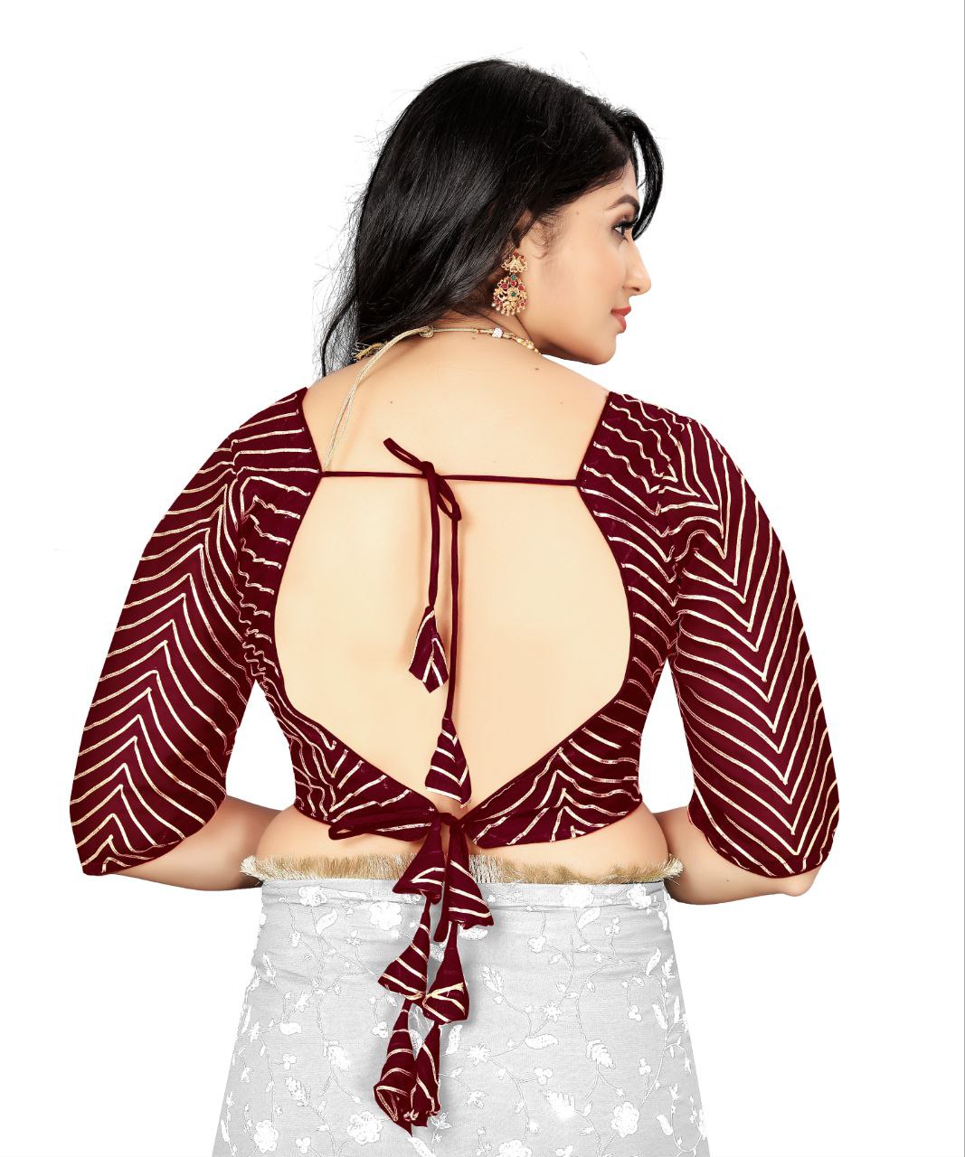 Georgette Padded Blouse with Full Embroidery Work