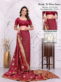 Ready To Wear Banarasi Silk Saree with Zari Woven Border
