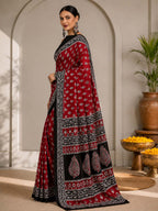 Ready to Wear Jaipuri Mul Cotton Geometric Printed Saree for Women