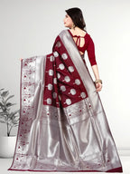 Pionex Banarasi Softy Copper Zari Weaving Brocade Saree