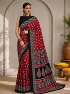 Ready to Wear Jaipuri Mul Cotton Geometric Printed Saree for Women