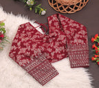 Pure Dola Silk Jacquard Embroidered Blouse