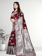Pionex Banarasi Softy Copper Zari Weaving Brocade Saree