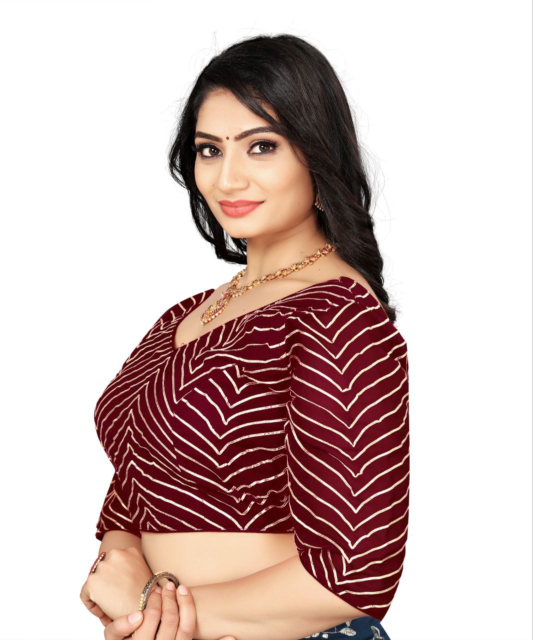 Georgette Padded Blouse with Full Embroidery Work