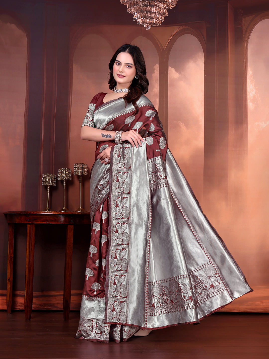 Ready to Wear Jacquard Pure Silk Saree