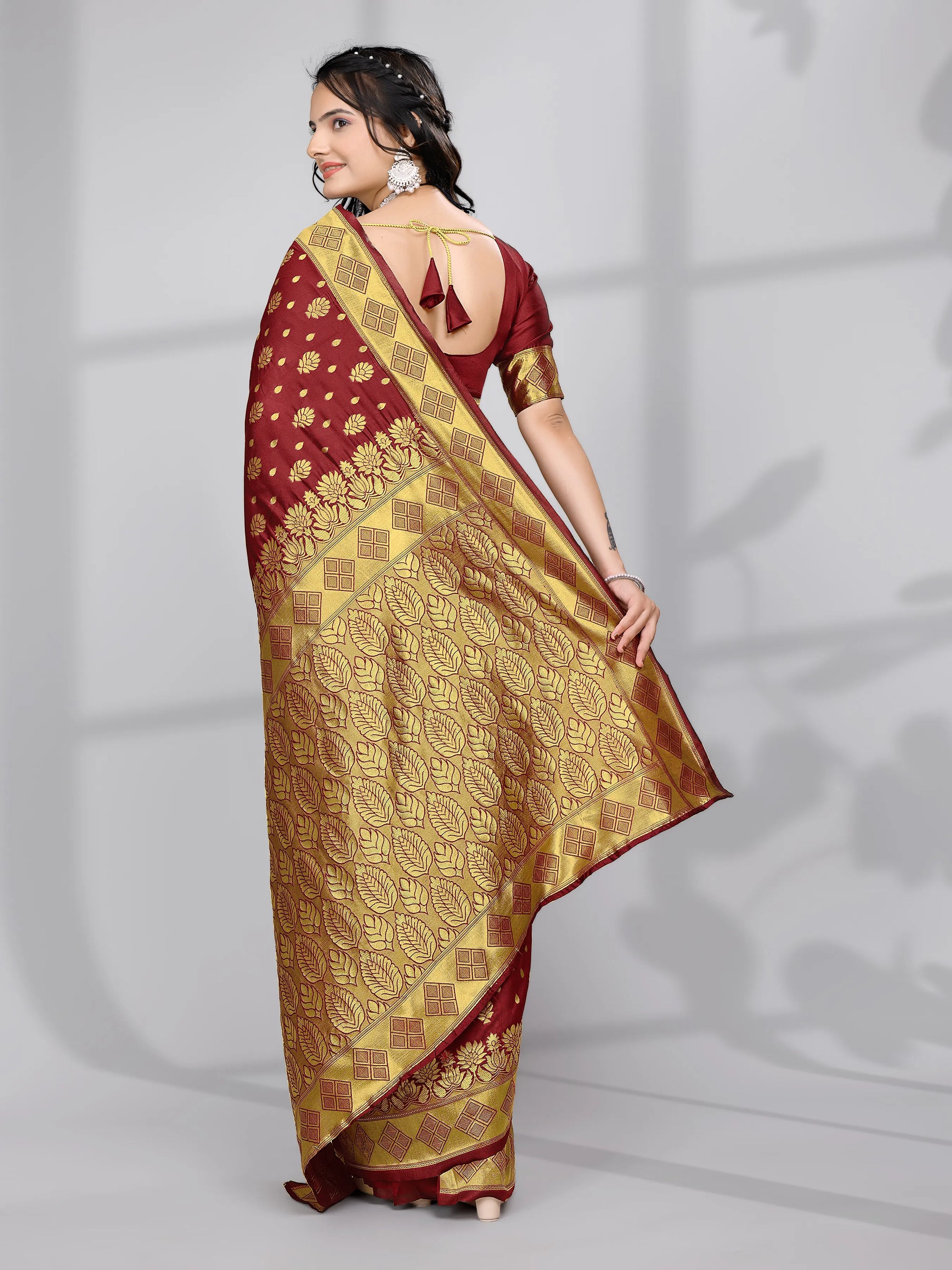Ready to Wear Woven Banarasi Jacquard Pure Silk Saree