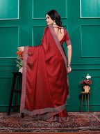 Silk  Siroski  Diamond Lace Work Saree