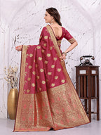 Ready To Wear Banarasi Silk Saree with Zari Woven Border