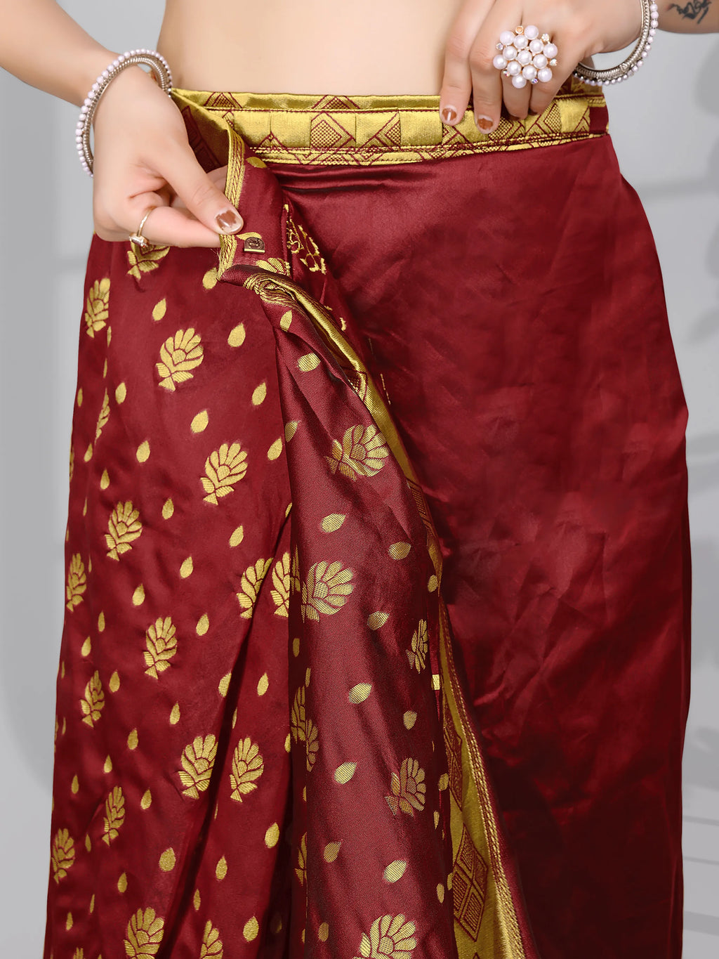 Ready to Wear Woven Banarasi Jacquard Pure Silk Saree